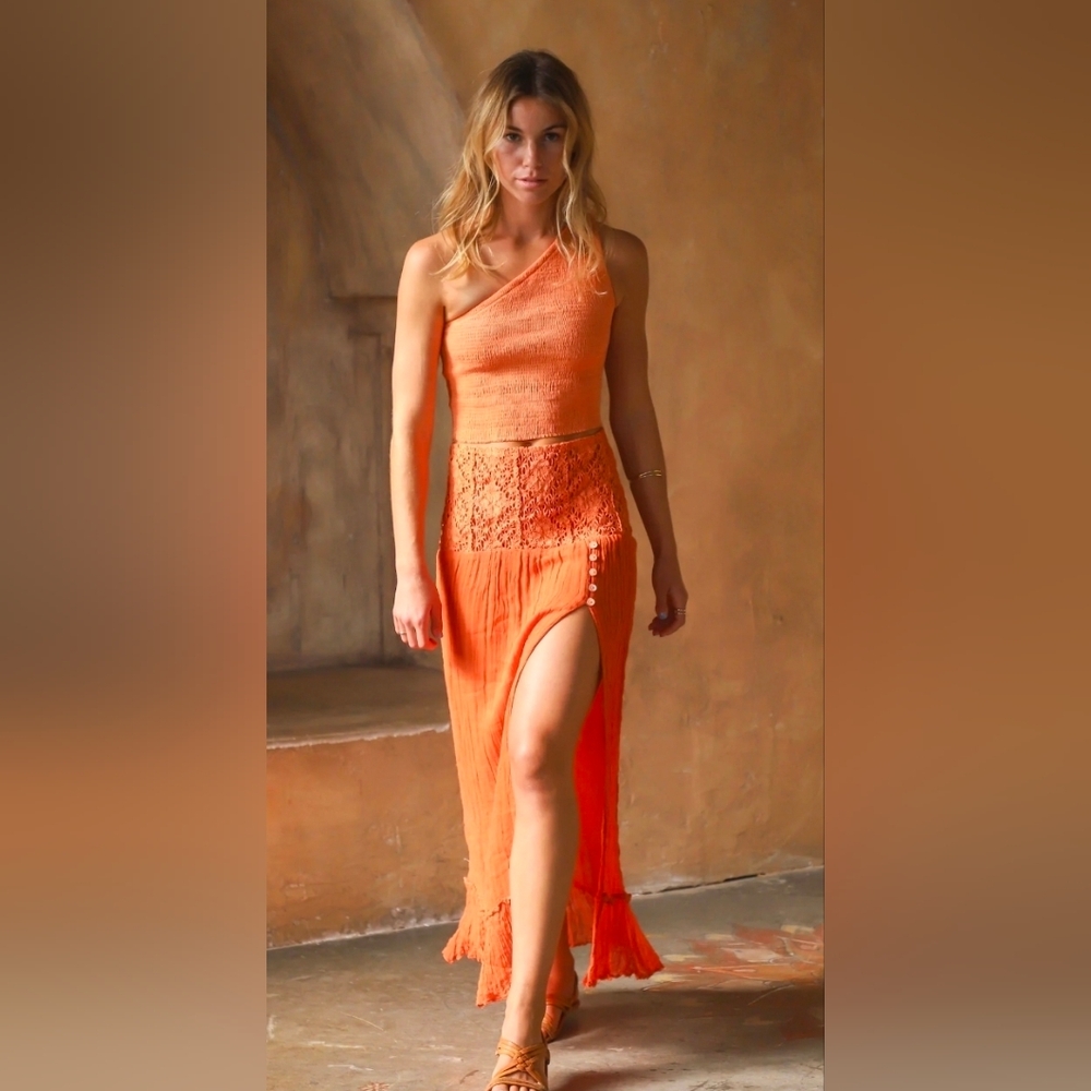 Jen's Pirate Booty Venus Maxi Skirt Tango Orange